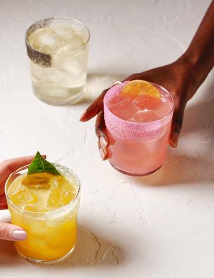 <who>Photo credits: Earls</who>New cocktails include twists on the classic margarita, above, and, below, a white peach whisky sour.