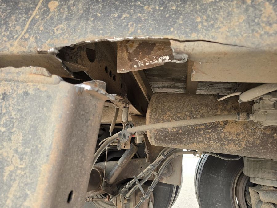 <who> Photo Credit: BCHP </who> A picture showing the damage to the truck's axle.