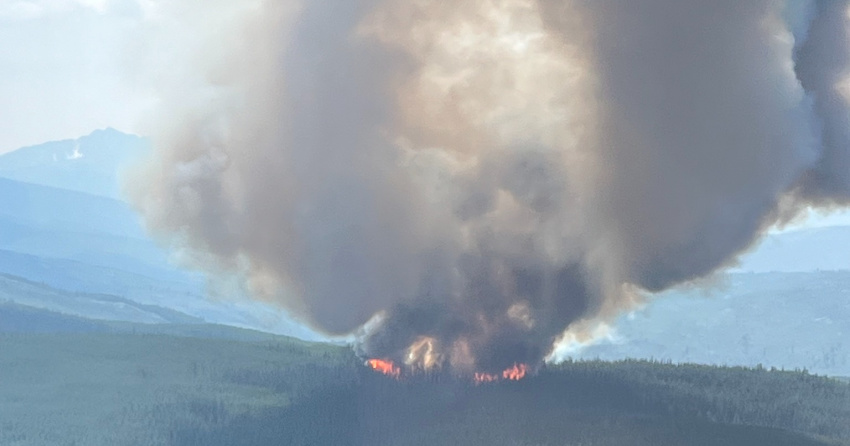 <who> Photo Credit: BCWS </who> The Calcite Creek fire has doubled in size since Monday.