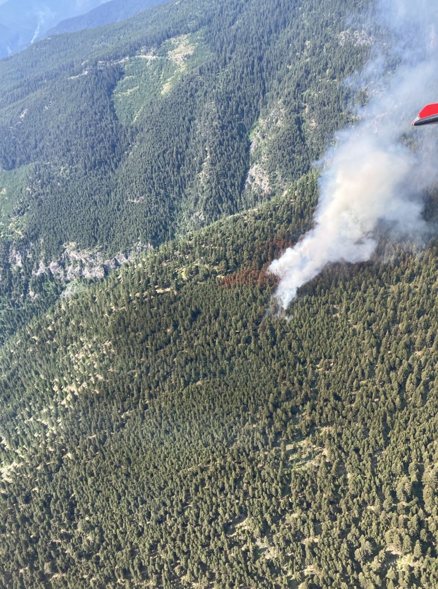 <who> Photo Credit: BCWS</who> Shetland Creek wildfire