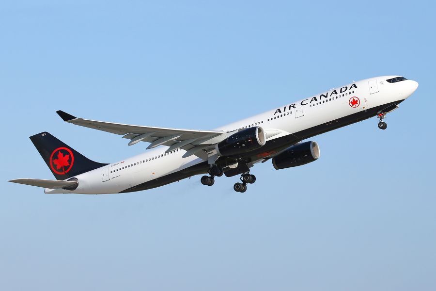 <who>Photo credit: Air Canada</who>Air Canada flies the 297-passenger A330-300 wide-bodied jet year-round between Montreal and Madrid.