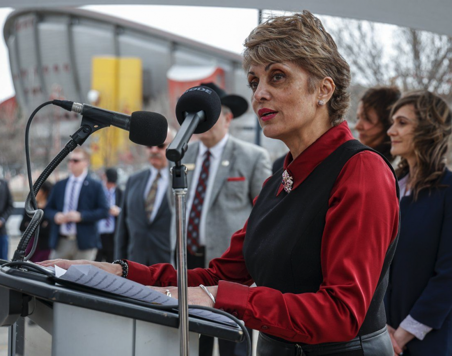 <who> Photo credit: Canadian Press </who> Calgary Mayor Jyoti Gondek.