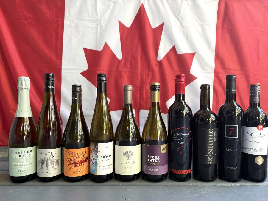 </who>Ideal for Canada Day and all summer. From left, Hester Creek 2025 Ti Amo sparkling ($25), Hester Creek 2025 Riesling ($25), Hester Creek 2025 Viognier ($25), Nk'Mip 2025 Dreamcatcher ($27), Culmina Dilemma 2023 Chardonnay ($36), See Ya Later Ranch 2024 Pinot Gris ($17), Intrigue 2023 Merlot ($27), Ex Nihilo Reserve Petit Verdot 2022 (member price) and Fort Berens 2022 Cabernet Franc ($30).