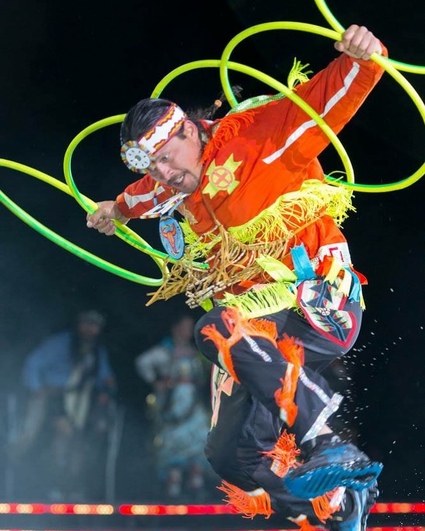 <who>Photo credit: Facebook</who>World Champion hoop dancer Dallas Arcand will perform at Saturday's second annual fundraising event at Nk'Mip Winery in Osoyoos.