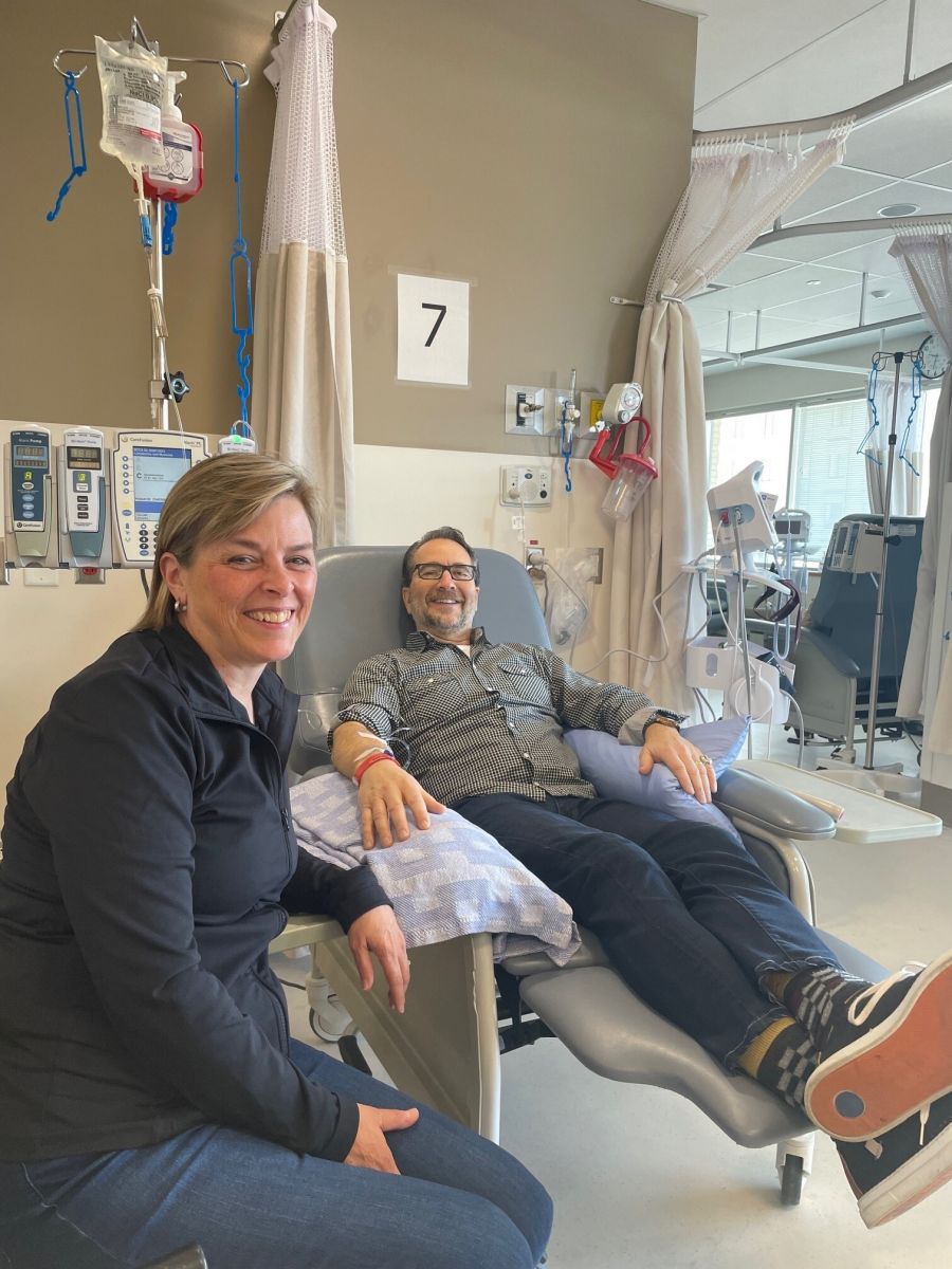 <who>Photo credit: Contributed</who>Anne was by David's side through chemotherapy treatments.