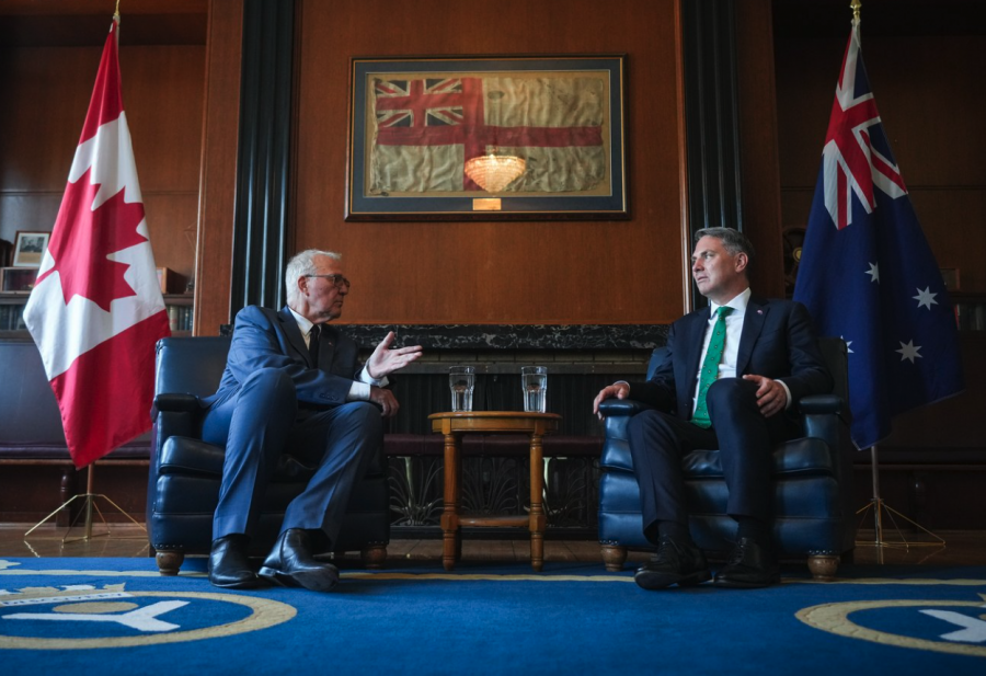 <who> Photo credit: Canadian Press </who> Defence Minister Bill Blair and his Australian counterpart Richard Marles.