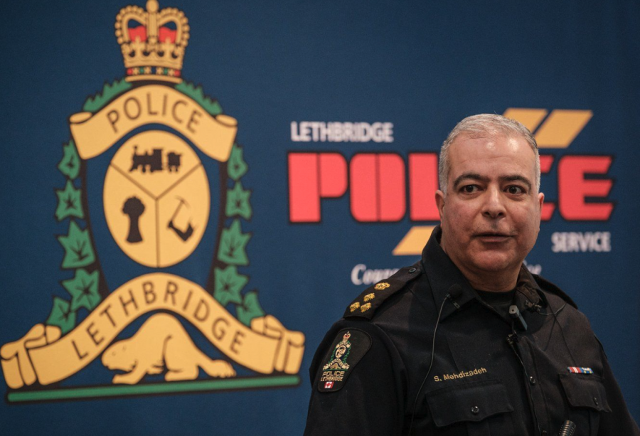 <who> Photo credit: Canadian Press </who> Lethbridge Police Chief Shahin Mehdizadeh.