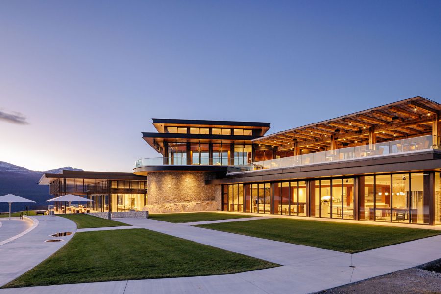 <who>Photo credit: Jon Adrian</who>Tasting room patio at right.