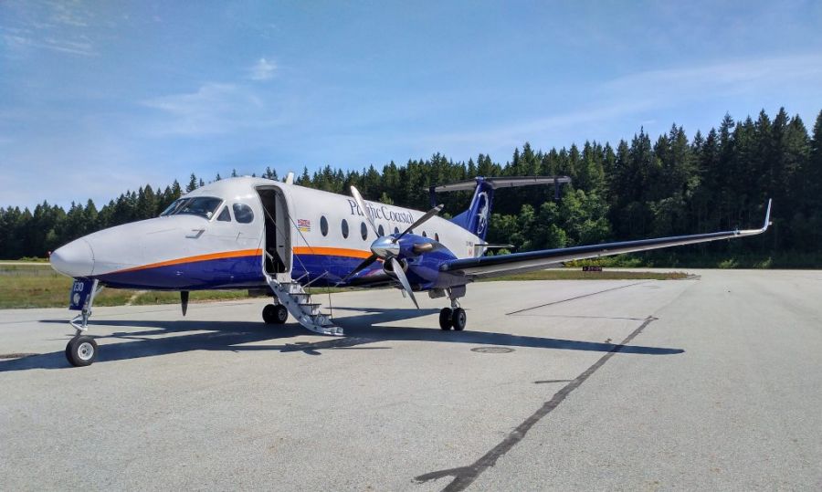 </who>Pacific Coastal is flying the 19-seat Beechcraft 1900 turbo-prop plane on the new Kelowna-Cranbrook route. 