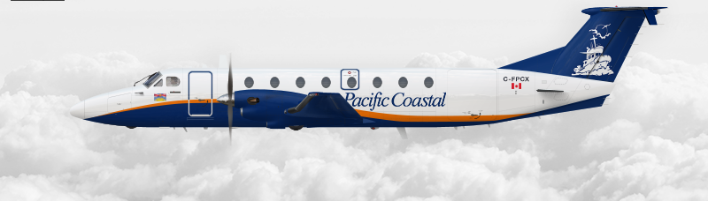 <who>Photo credit: Pacific Coastal Airlines</who>Pacific Coastal will use the 19-seat Beechcraft 1900 turbo-propeller plane on the Kelowna-Prince George route.