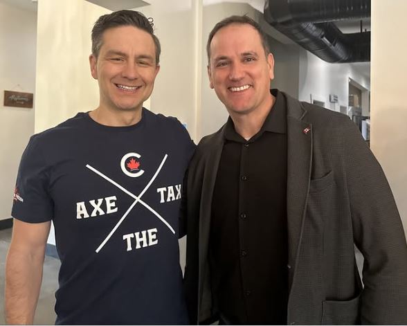 <who>Photo credit: Dan Albas Facebook</who>Federal Conservative leader Pierre Poilievre, left, and Central Okanagan-Similkameen-Nicola Conservative MP Dan Albas.