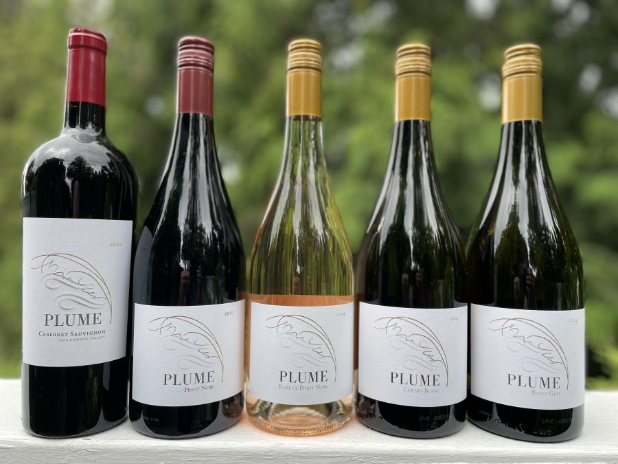 </who>The latest releases of Plume wines, from left, 2022 Cabernet Sauvignon ($), 2023 Pinot Noir ($48), 2024 Rose of Pinot Noir ($30), 2024 Chenin Blanc ($35) and 2024 Pinot Gris ($32).