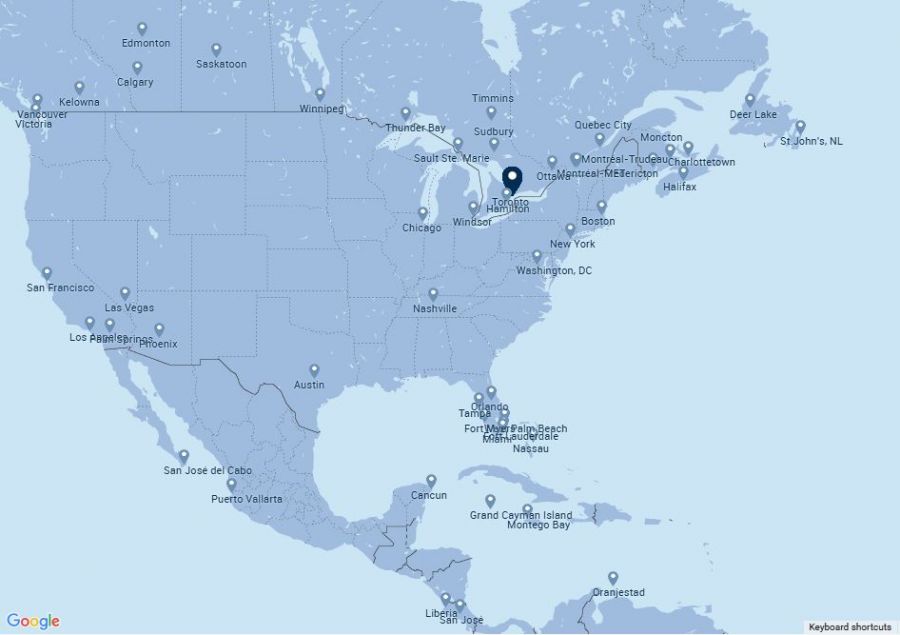</who>A Google Map of Porter's destinations.