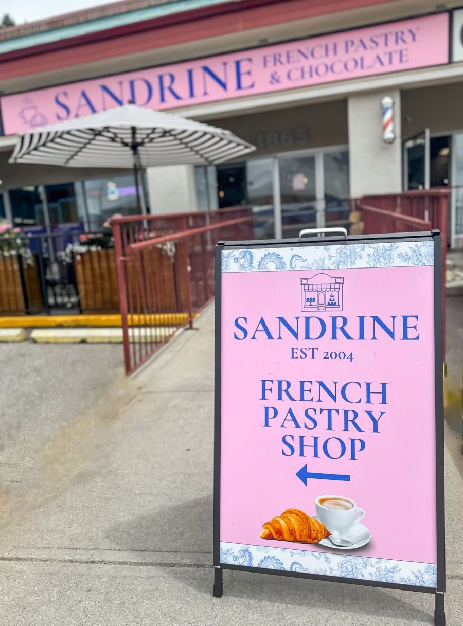 <who>Photo credit: Sandrine</who>Sandrine's flagship bricks and mortar bakery and coffee shop is at 1865 Dilworth Dr.