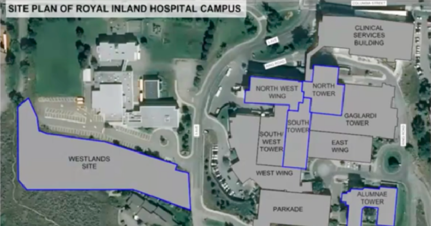 <who> Photo Credit: Interior Health </who> A map of the future cancer centre.