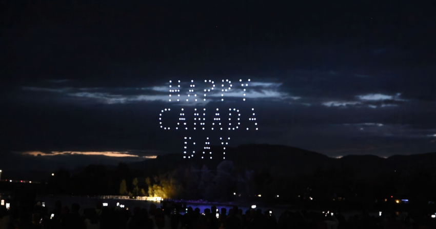 <who> Photo Credit: City of Kamloops </who> A picture of this year's drone show.