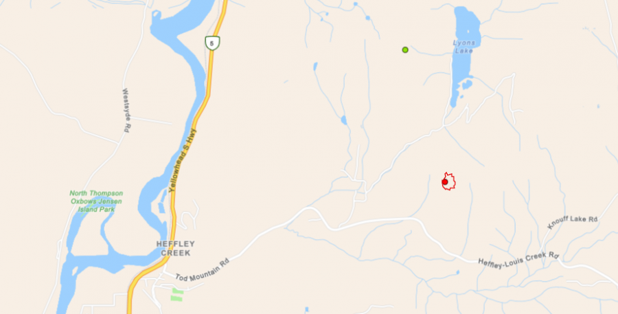 <who> Photo Credit: BCWS </who> The fire situation as of 4:14 pm on July 31.