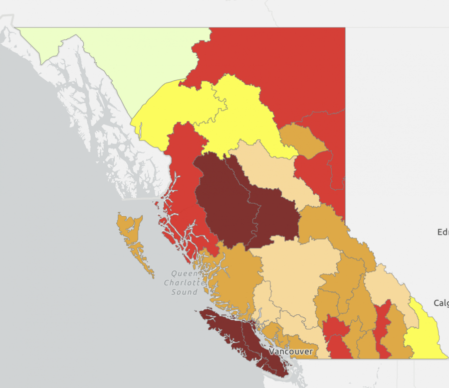 <who> Photo Credit: BC Drought Portal Map on Aug. 21