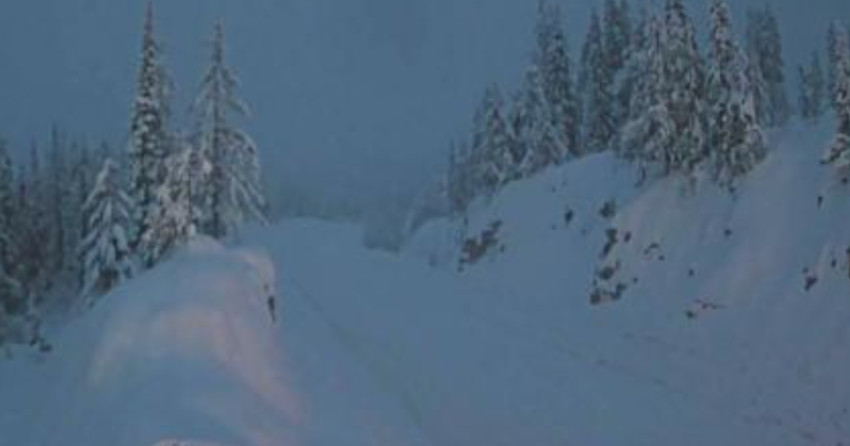 <who> Photo Credit: DriveBC </who> Highway 3 near the Paulson Summit, looking west.