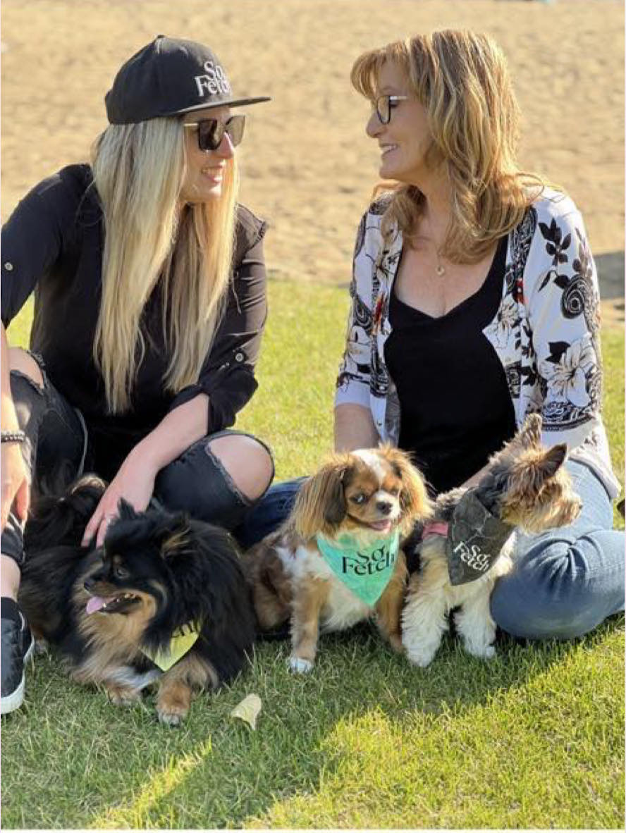 <who>Photo credit: So Fetch</who>Lyndsey Puhalsky and her mom, Lori Van, are co-owners of So Fetch Canine Social Club. They're pictured here with So Fetch hosts Sayje, left, Stormy and Rayne.