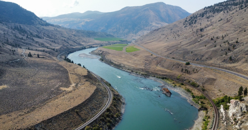 <who> Photo Credit: Province of BC </who> Undated file picture of the Fraser River near Spences Bridge.