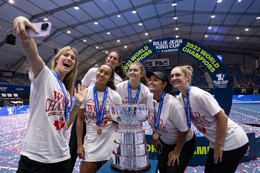 <who> Photo Credit: Martin Sidorjak</who> Eugenie Bouchard on the far left side.