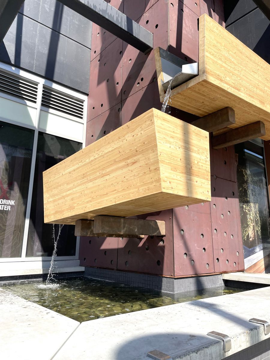 <who>Photo credit: Steve MacNaull/NowMedia Group</who>The flume waterfall at The Block.