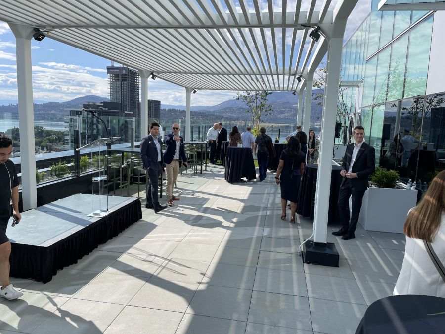 <who>Photo credit: Steve MacNaull/NowMedia Group</who>The outdoor space and board room on The Block's 17th storey rooftop is for all tenants and their employees.
