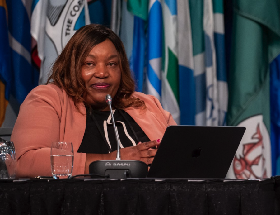 <who> Photo credit: Canadian Press </who> Union president Trish Mandewo.
