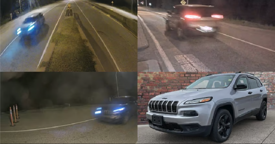 <who> Photo Credit: Valemount RCMP </who> The vehicle believed to be involved with the hit-and-run was caught on several highway cameras between Valemount and the Parks Canada gates to Jasper.