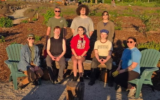 </who> The Youth Climate Corp team in Vernon. Front row, from left, Annika Nichols-Rae, Sebastian Wilson, Christina Spoor, Hadley Krieser and Ryan Koelwyn. Back row, from left, Kevin McCarty from the City of Vernon, Sam Fuster and Liz Stewart.