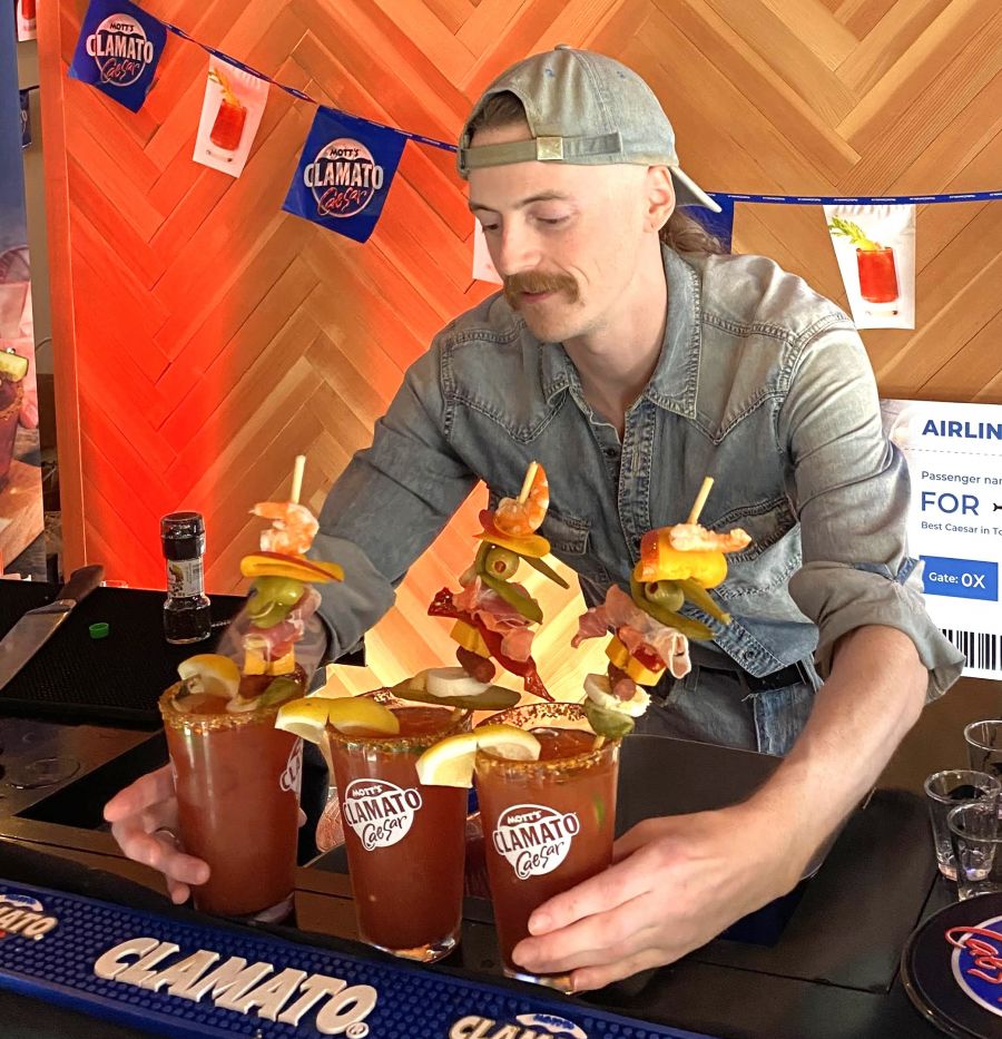 <who>Photo credit: courtesy of Wyatt Cooper-Brown</who>Kelowna mixologist Wyatt Cooper-Brown won the BC Caesar Championships with his 'Backyard Picnic' Caesar creation.