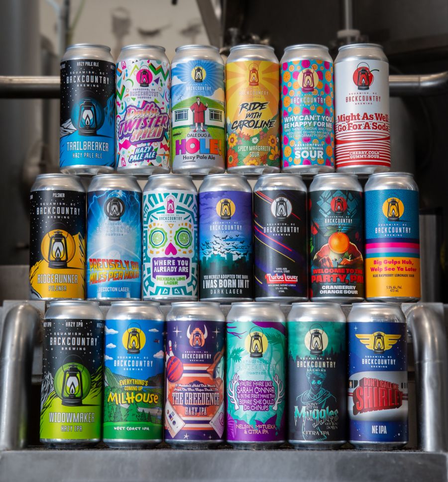 <who>Photo Credit: Backcountry Brewing/Facebook</who>This is what is currently stocked in the Backcountry fridge. If you're ever in Squamish or even just passing through, be sure to stop in and stock up!