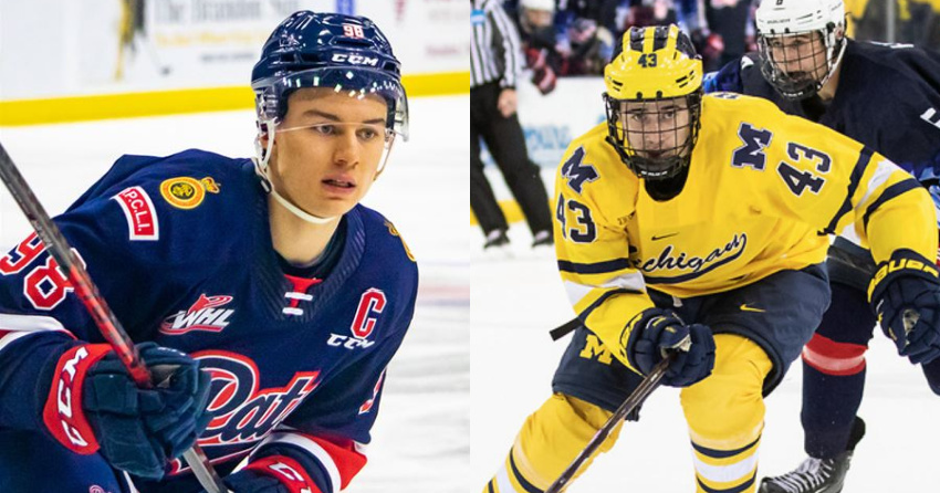 <who>Photo Credit: CHL/Michigan Hockey</who>Connor Bedard (L) and Quinn Hughes (R) took different paths to being top 10 NHL draft picks.