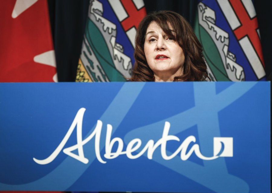 <who> Photo credit: Canadian Press </who> Alberta Minister of Health Adriana LaGrange.