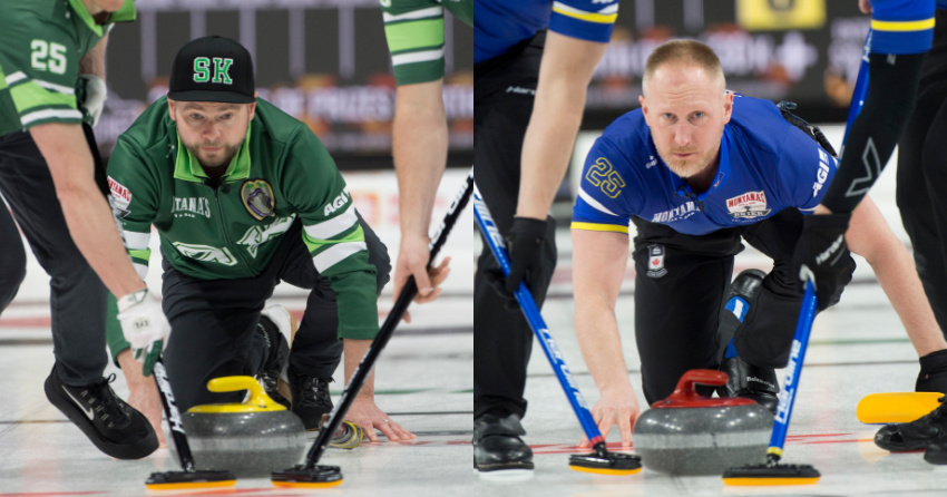 <who>Photo Credit: Curling Canada/Michael Burns</who>Mike McEwen (L) and Brandon Jacobs will battle tonight for top spot in Pool B.