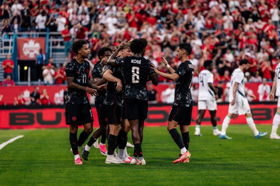 <who>Photo Credit: Canada Men's National Team/X</who>Canada celebrates a goal against the Republic of Ireland in a friendly last week.