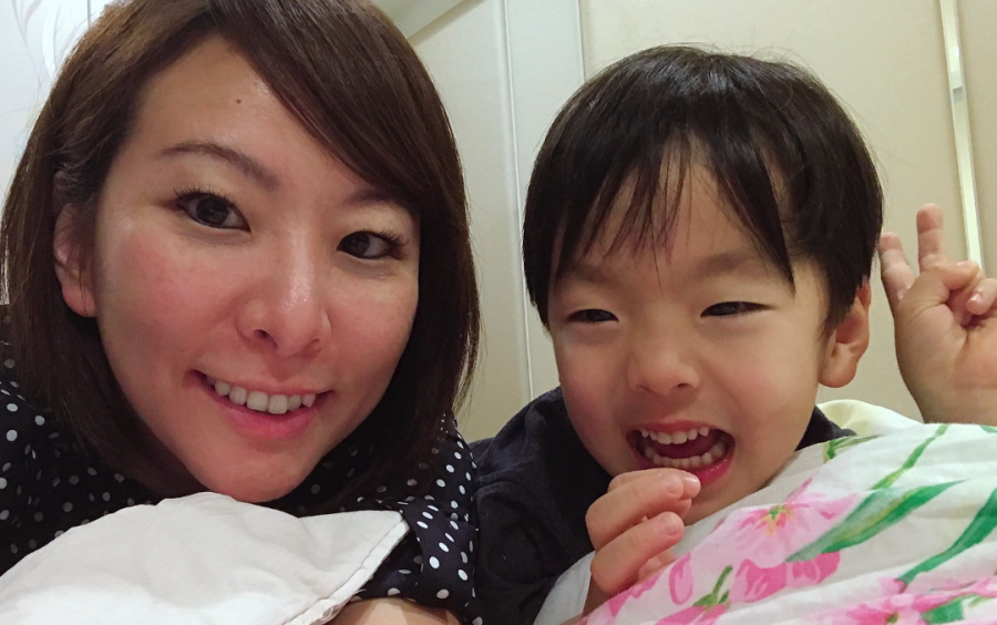 <who> Photo credit: Government of BC </who> Katrina Chen and her son in 2019.