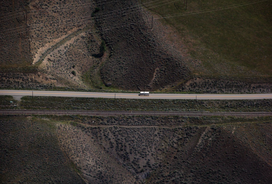 <who> Photo credit: Canadian Press/Darryl Dyck </who> A landslide has shut down a large stretch of Highway 99 between north of Pemberton and Lillooet since Monday evening. A motorist driving a motorhome travels on Highway 99 near Lillooet, B.C., Wednesday July 24, 2019.