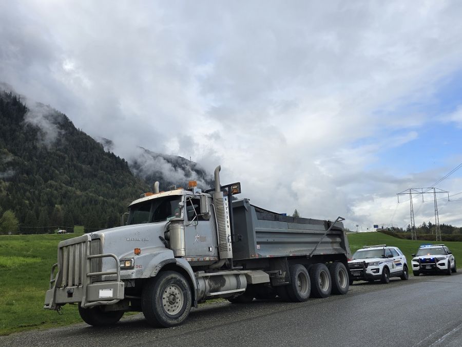 <who>Photo Credit: BCHP</who>BCHP officers pulled the commercial vehicle over near Popkum Road along Hwy 1.