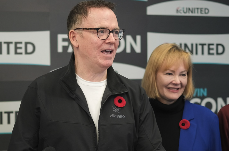 <who> Photo credit: BC United/Kevin Falcon/X </who> Kevin Falcon with Kirkpatrick in 2023.