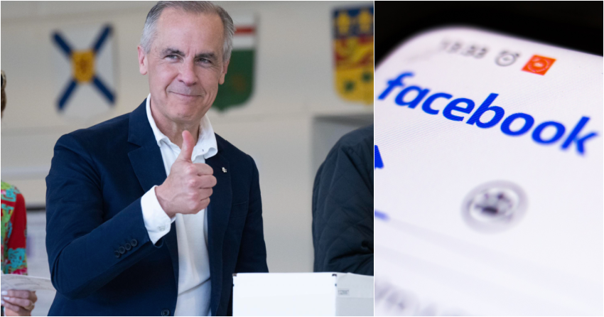 <who> Photo credit: Facebook/123RF </who> An image (left) showing Mark Carney that was posted on his Facebook page.
