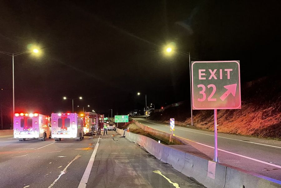 <who>Photo Credit: BC Highway Patrol</who>The fatal crash scene in the early hours of Feb. 18, 2024.