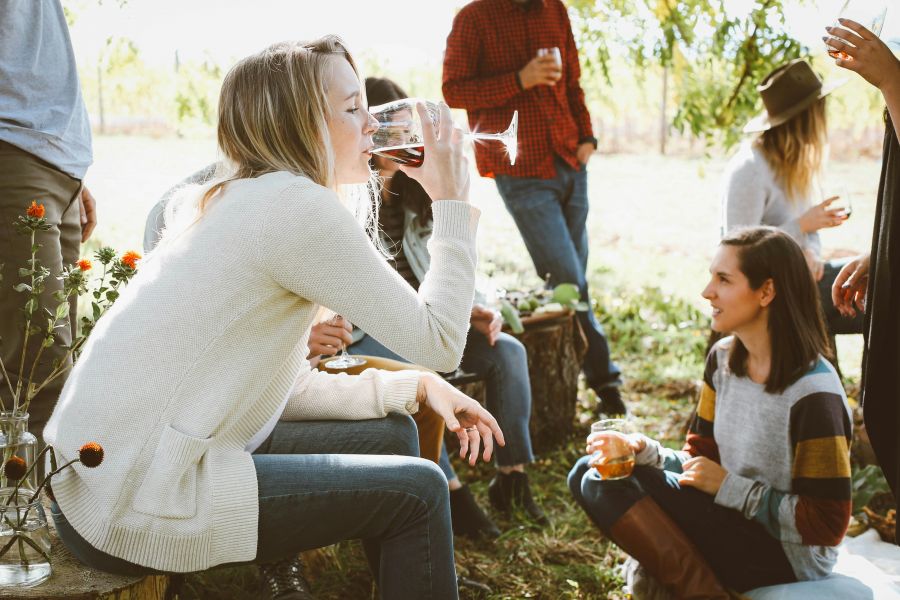 <who>Photo credit: Kelsey Chance on Unsplash</who>Social time, wine time.