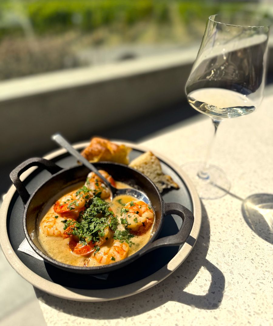 </who>The lemon butter prawn skillet ($26) at The Tapas Room.