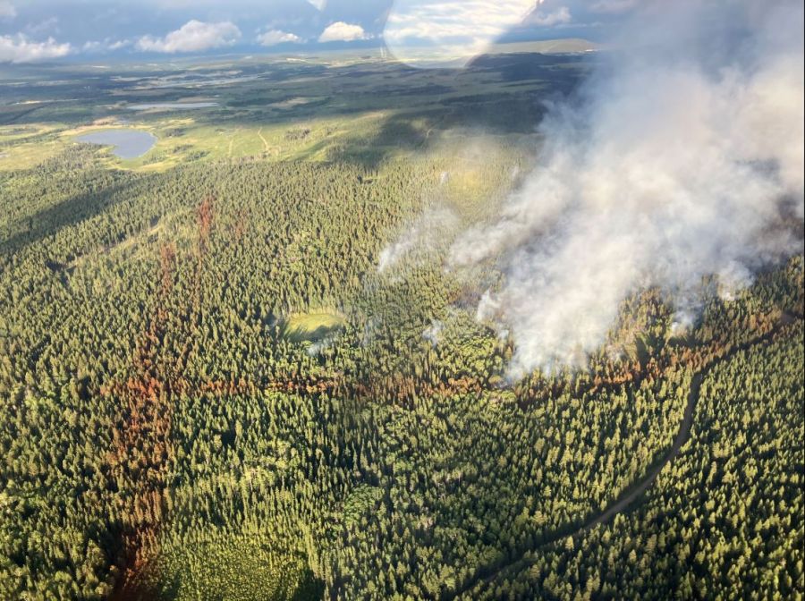 <who>Photo Credit: BCWS</who>The Moose Valley wildfire earlier on Wednesday.