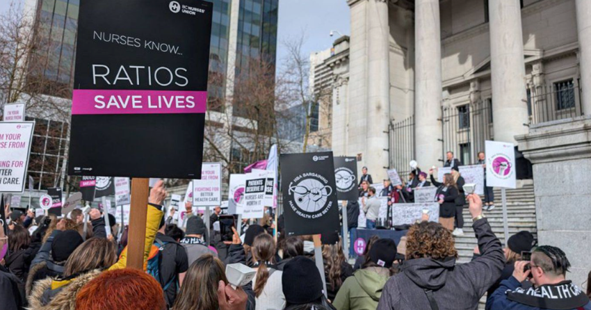 <who> Michelle Gamage, Local Journalism Initiative Reporter </who> While progress has been made on nurse-to-patient ratios, staffing shortages are holding some workplaces back, says BCNU president Adriane Gear. 