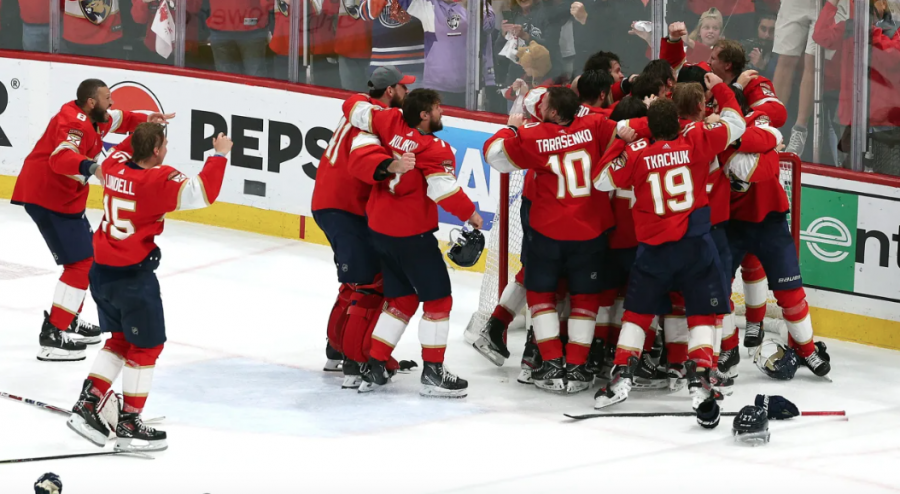 <who>Photo Credit: NHL.com</who>The Florida Panthers celebrate their Stanley Cup victory last June.