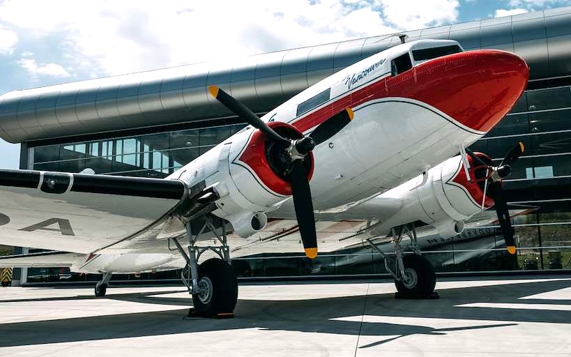 </who>The DC-3 plane flown around the world for Expo 86 has found its way back to Kelowna to be part of the permanent collection at the KF Centre for Excellence near Kelowna airport.