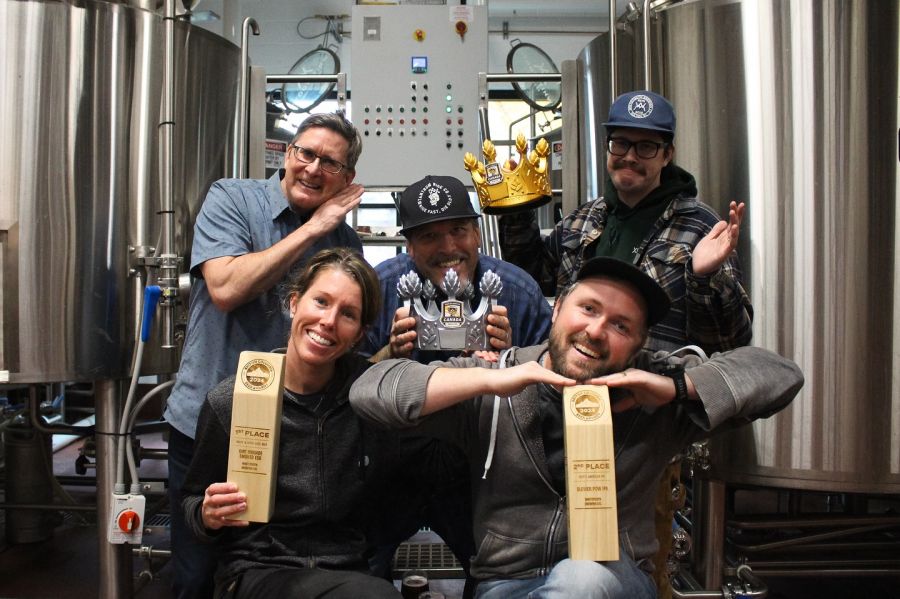 <who>Photo Credit: Whitetooth Brewing/Facebook</who>Some of the Whitetooth crew showing off BC Beer Awards and Canada Beer Cup hardware from 2024.